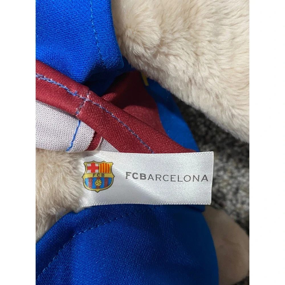 FC Barcelona Plush Bear Unisex OS Tan New Soccer Fan Gear Kit Jersey